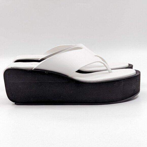 Frame Paris Women Le Ocean White Leather Y2K Retro Sandals Size 9.5US EUR 39.5 - Picture 8 of 11